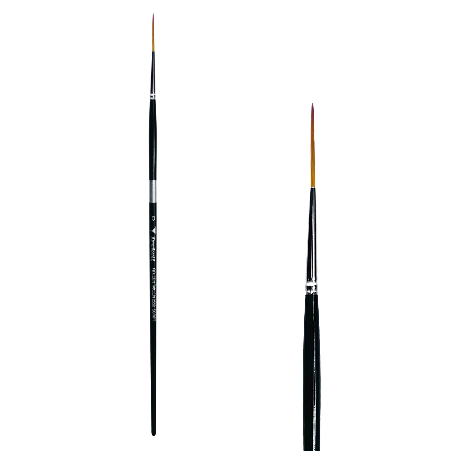 Trekell Golden Taklon Long Handle Artist Brush - Size #0 Script Rigger