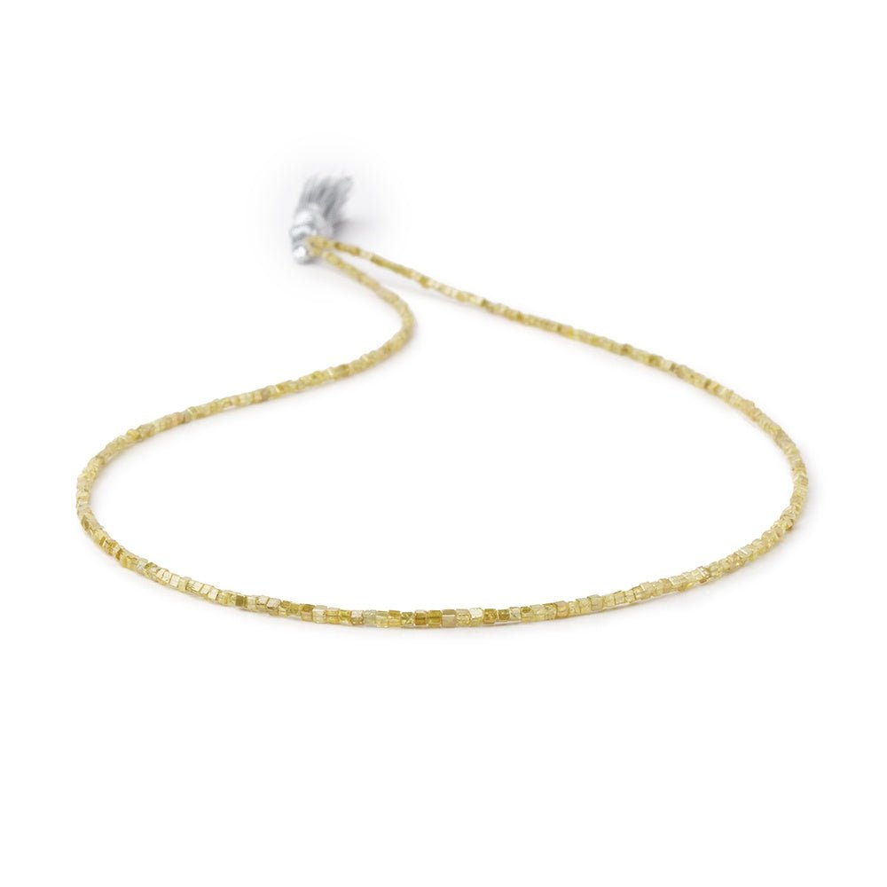 1-1.5mm Canary Yellow Diamond Cube Beads 16 inch 315 pieces