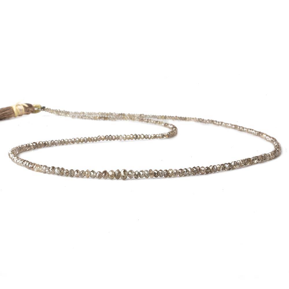 1-3mm Champagne Diamond Faceted Rondelle Beads 16 inch 310 pieces