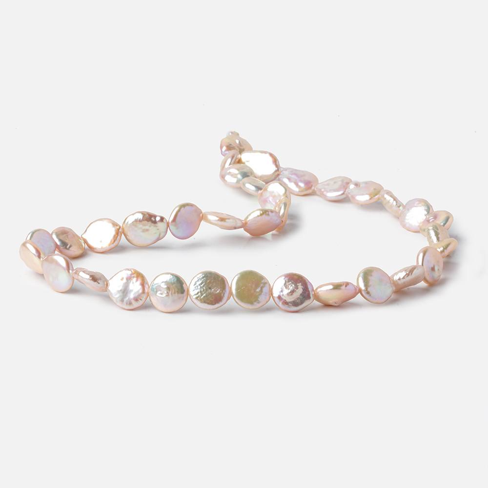 10-10.5mm Ballet Pink Coin Freshwater Pearl 16 inch 33 pieces