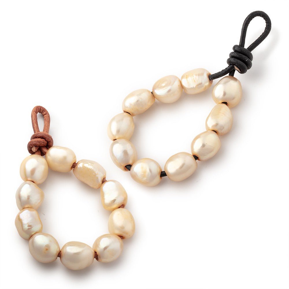 10-11mm Butter Yellow Large Hole Baroque Pearls Set of 10