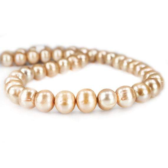 10-11mm Golden Off Round Freshwater Pearls 16 inch 42 pcs