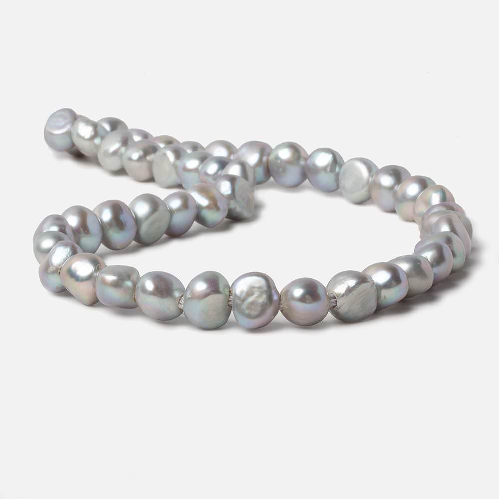 10-11mm Teal Silver Baroque large hole Freshwater Pearls 16 inch 50 pieces