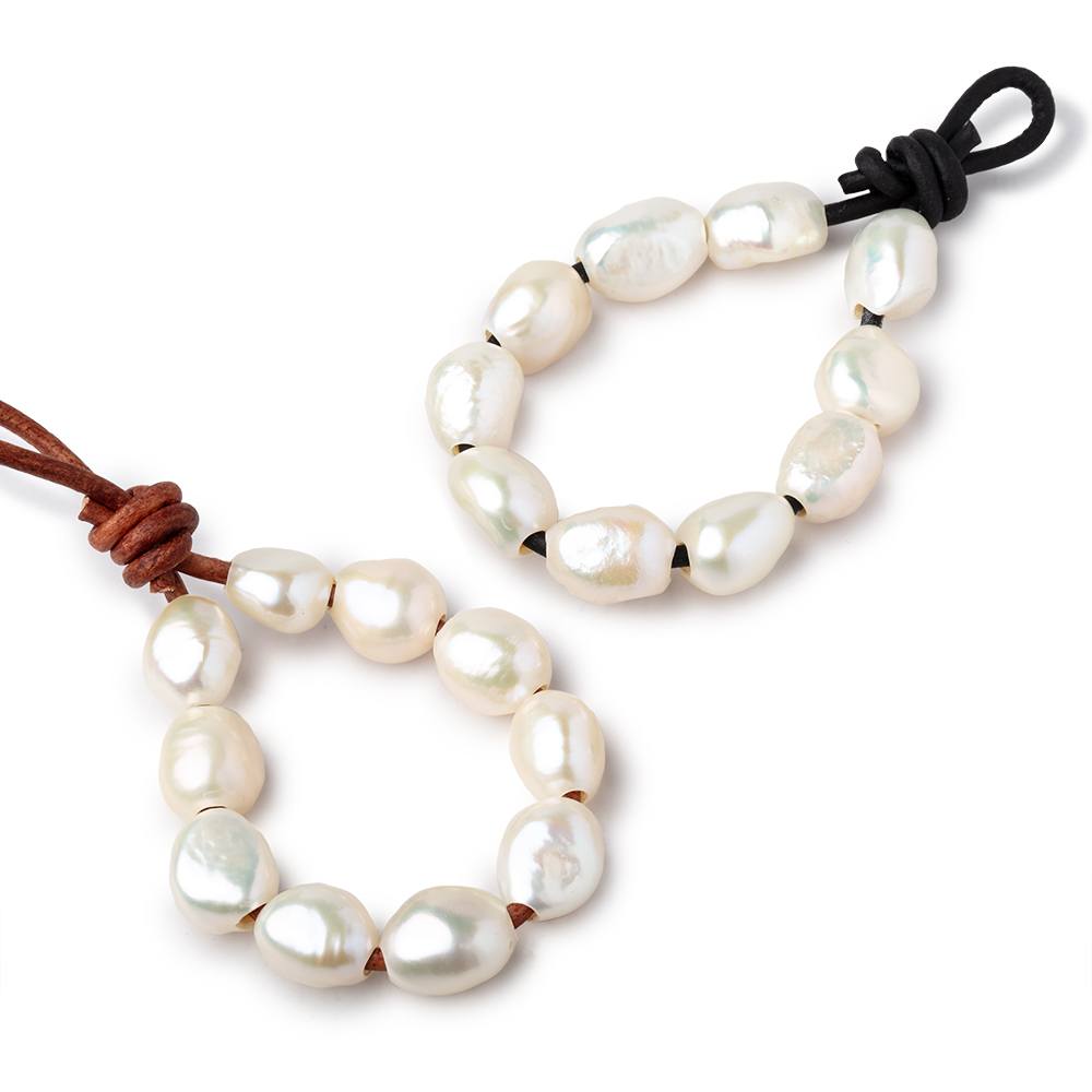 10-12mm Buttery White Large Hole Baroque Pearls Set of 10