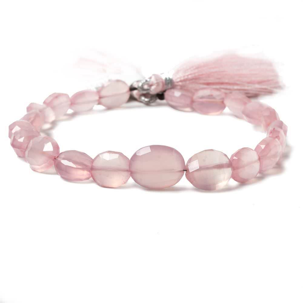 10 - 13mm Rose Pink Chalcedony Faceted Oval Beads 8 inch 18 pieces