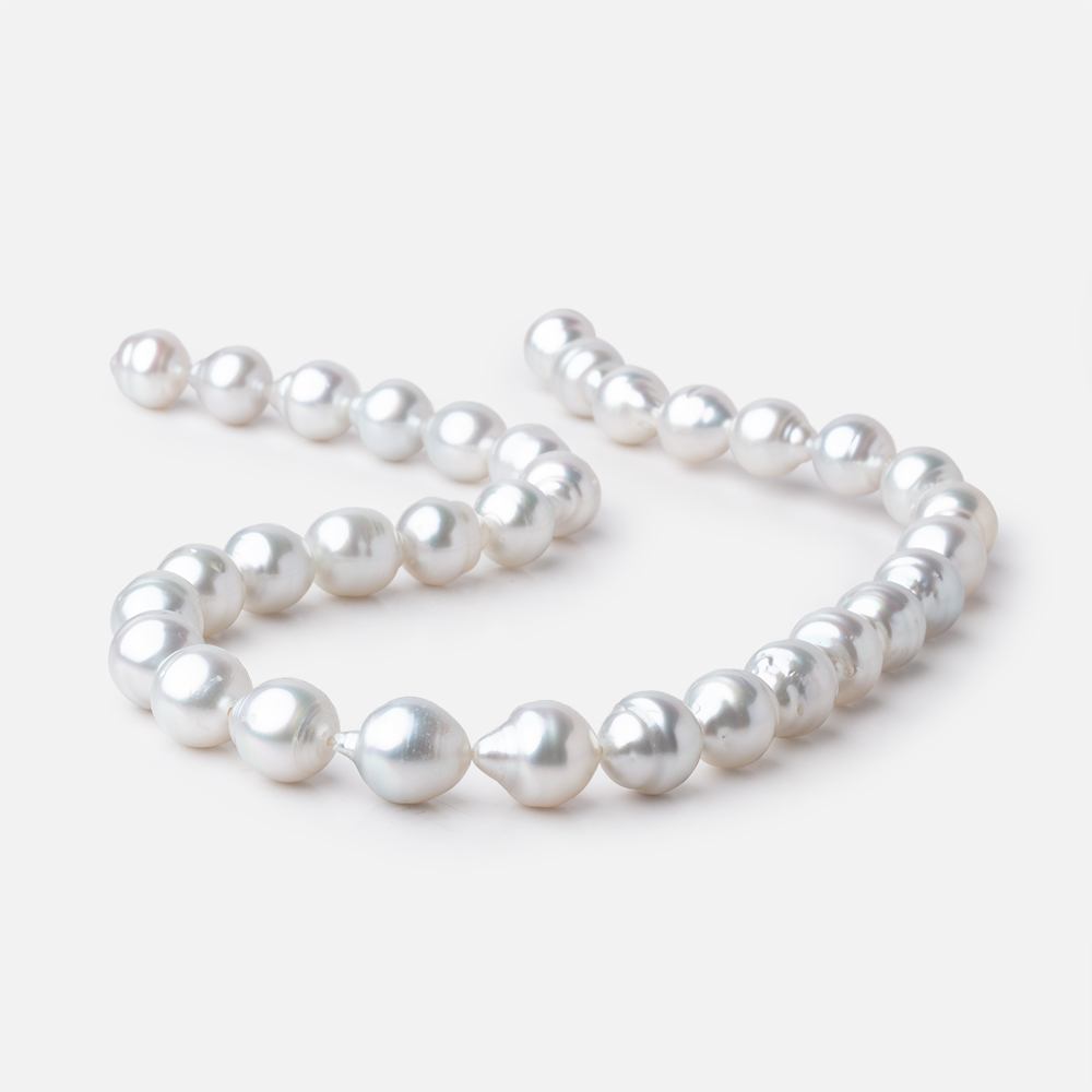 10-14mm White South Sea Saltwater Pearls 16 inch 33 Beads AA