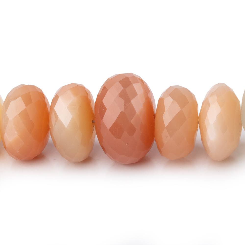 10-15mm Multi Color Moonstone Faceted Rondelles 16 inch 60 Beads AAA
