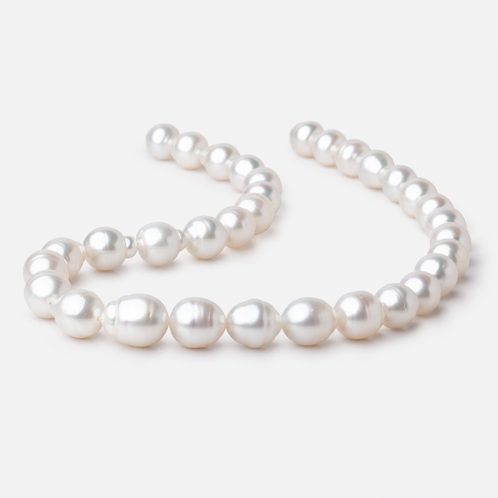 10-15mm White South Sea Saltwater Pearls 16 inch 33 Beads AA
