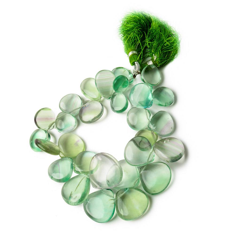 10-17mm Banded Fluorite Plain Heart and Pear Briolette 7 inch 29 pieces