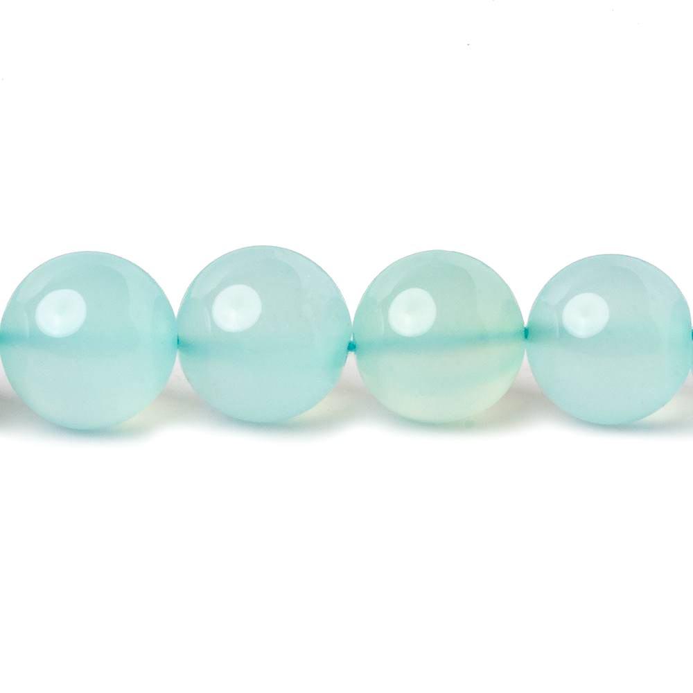10.5-11mm Sky Blue Chalcedony Plain Rounds 12.5 inch 30 beads