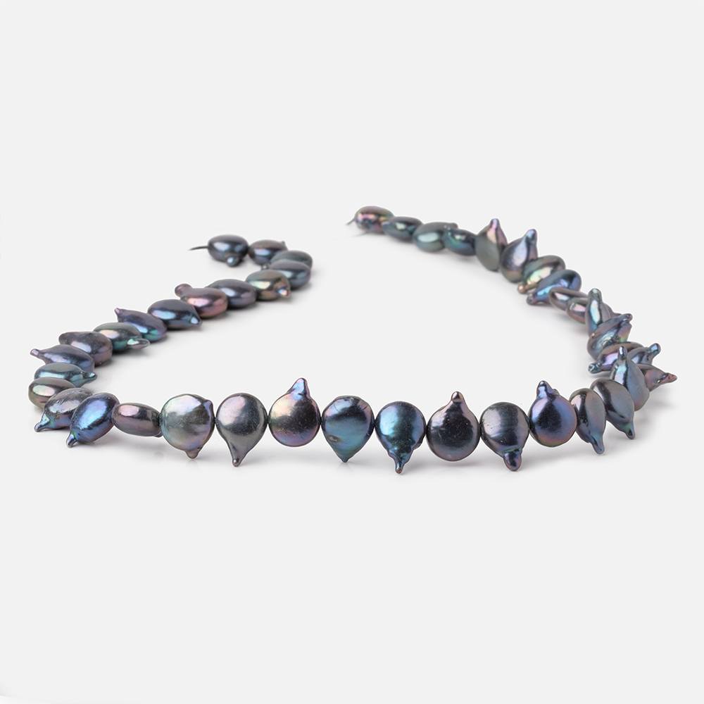 10.5-14mm Peacock Coin Freshwater Pearl with Tail 16 inch 43 Beads