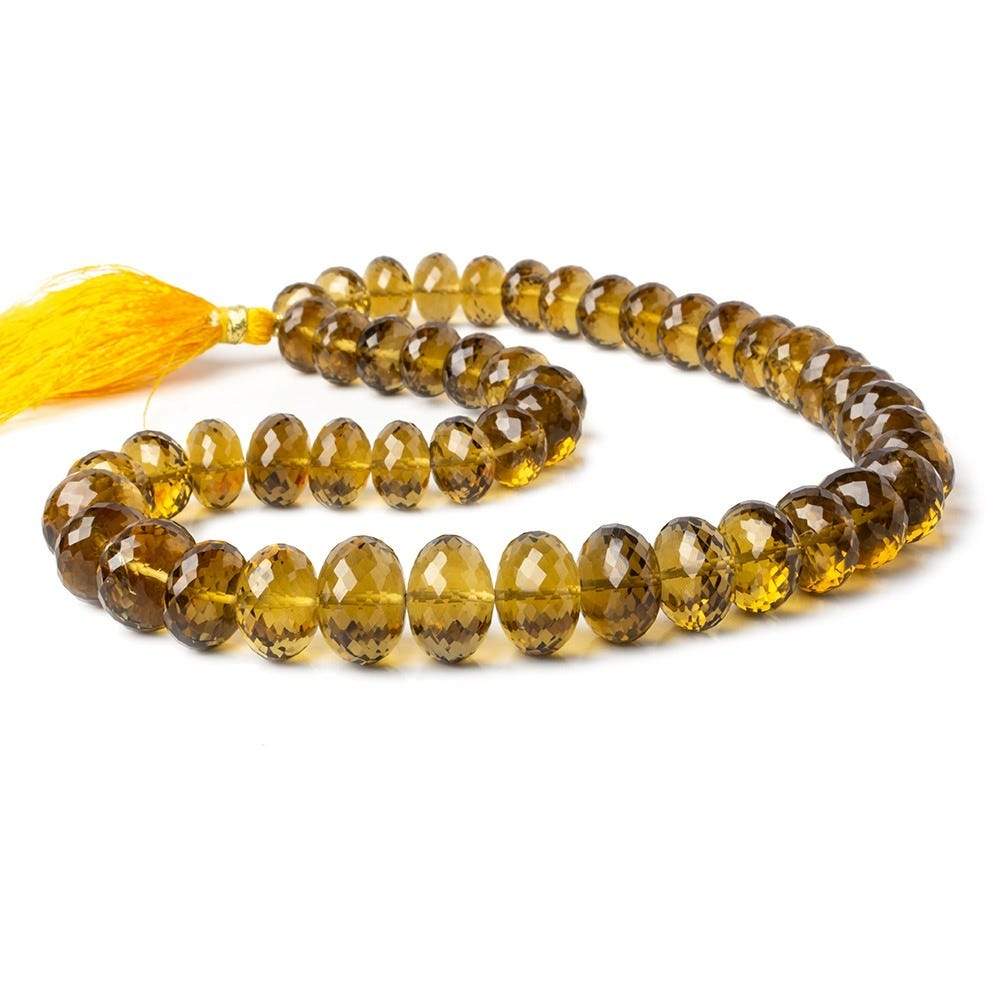 10.5-16mm Whiskey Quartz Faceted Rondelle Beads 16 inches 48 pcs AAA