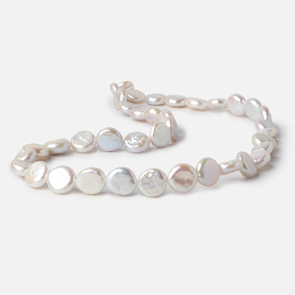 10.5mm White Coin Freshwater Pearl 16 inch 35 pieces