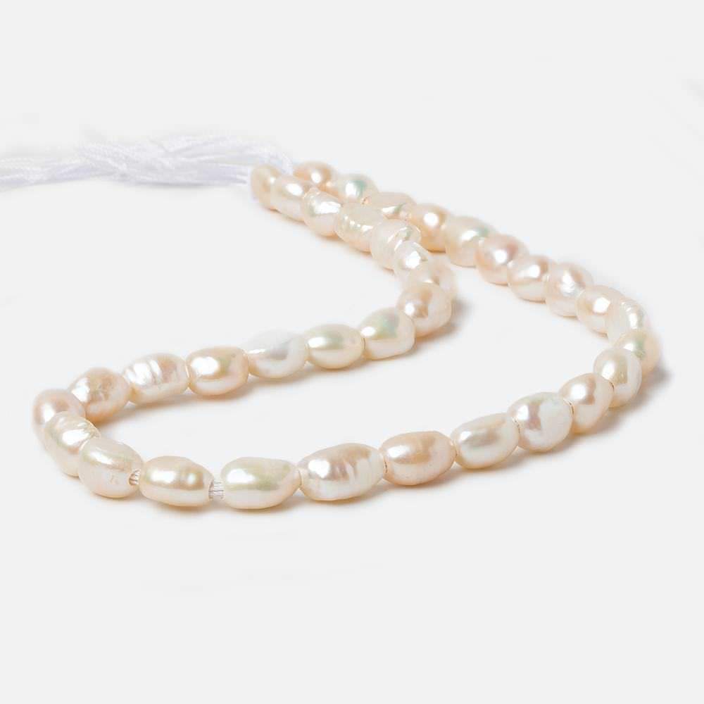 10mm - 12mm Light Peach Large Hole Baroque Straight Drilled Freshwater Pearl, 15 inch, 36 pieces