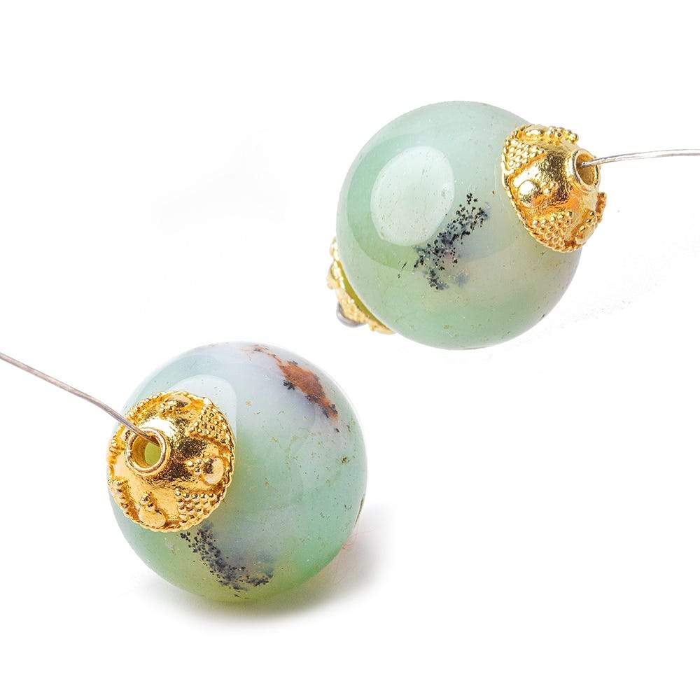 10mm 22kt Gold plated Copper Bali Round Bead Caps 8 inch 46 beads