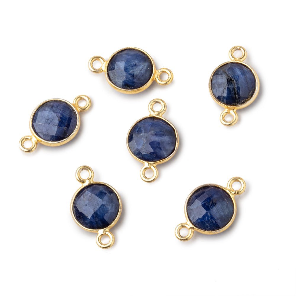 10mm Blue sapphire Vermeil Coin Bezel