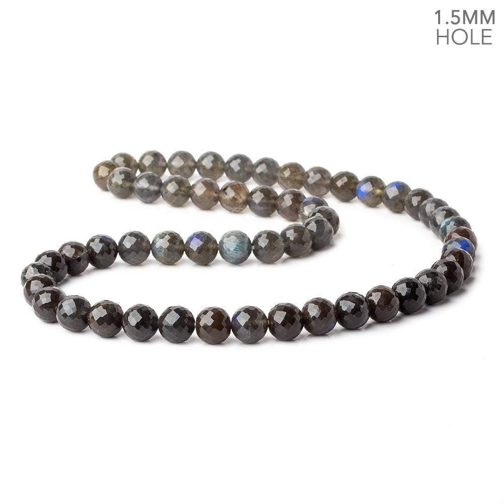 10mm Labradorite faceted rounds 20 inch 54 large hole beads A