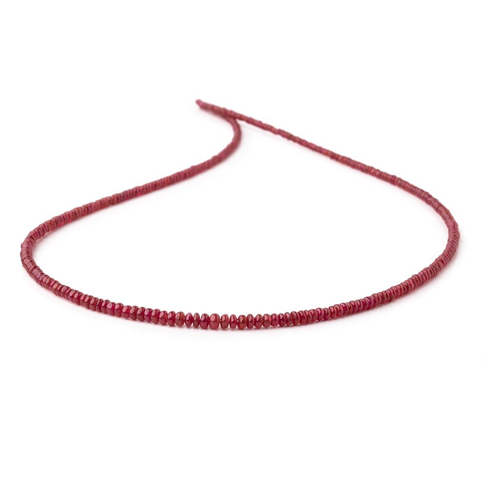 1.5-3mm Natural Ruby Plain Rondelle Beads 16 inch 325 pieces AAA