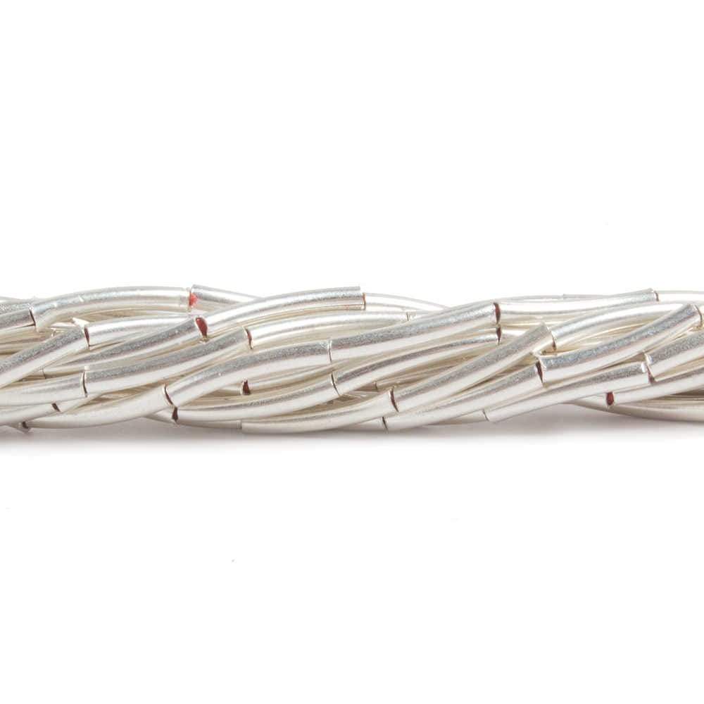 1.5mm Sterling Silver Plated Copper Curved Tube 8 inch 20 pcs