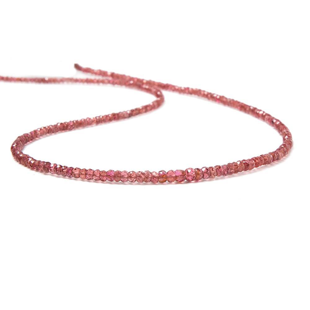 1.5-3.5mm Candy Apple Red Spinel faceted rondelles 16 inch 220 beads A Grade