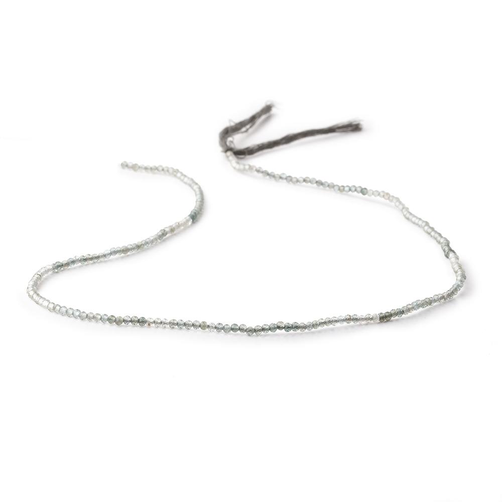 1.8mm Shaded Grey Tourmaline Micro Faceted Rondelles 12.5 inch 200 Beads