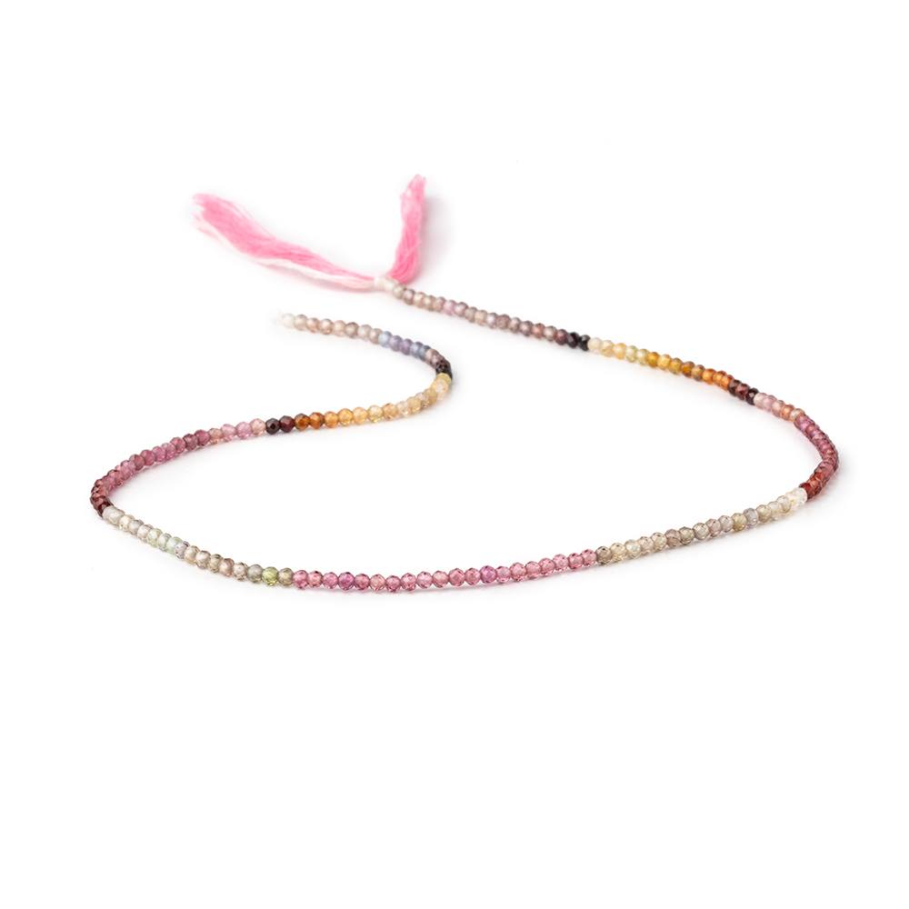 2mm Multi Gemstone Micro Faceted Round Beads 12.5 inch 164 pieces AA