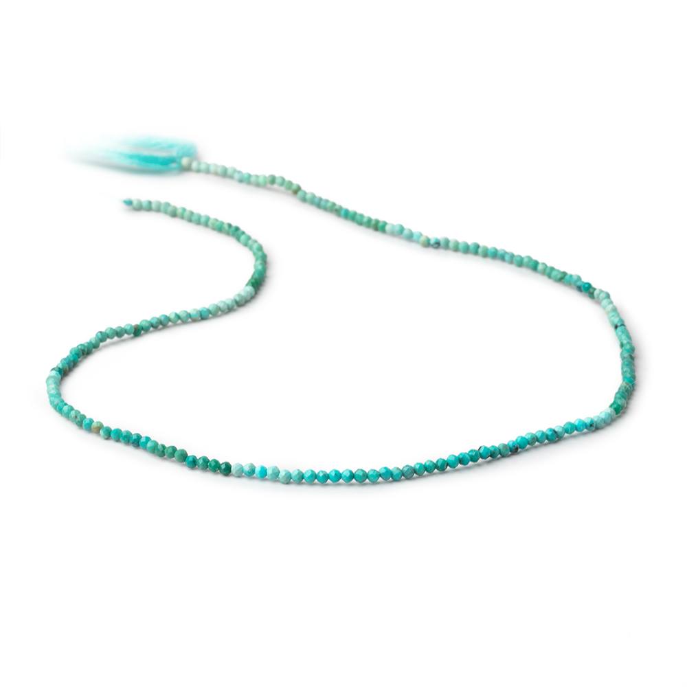 2mm Turquoise Micro Faceted Round Beads 12.5 inch 192 pieces