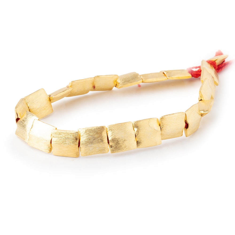 10mm 22kt Gold Plated Brushed Square Beads 8 inch 20 pieces