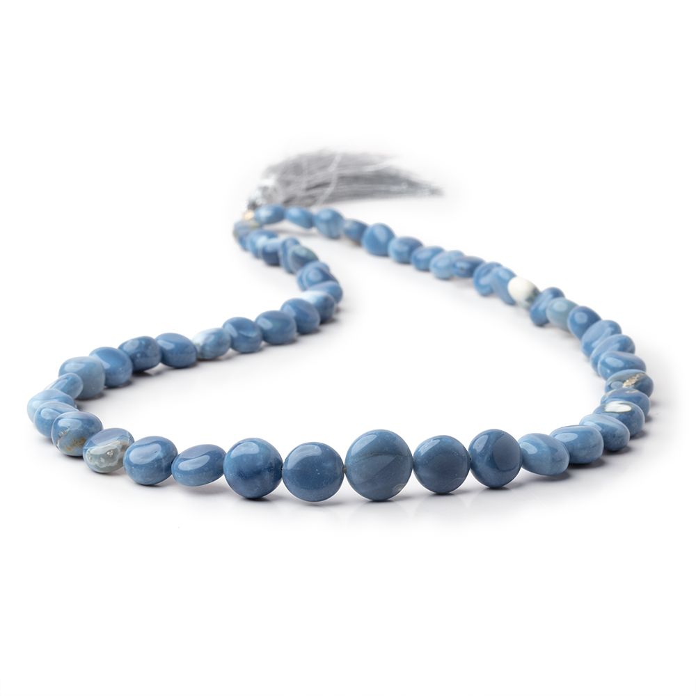 5-10mm Owyhee Denim Opal Plain Coin Beads 16 inch 51 pieces