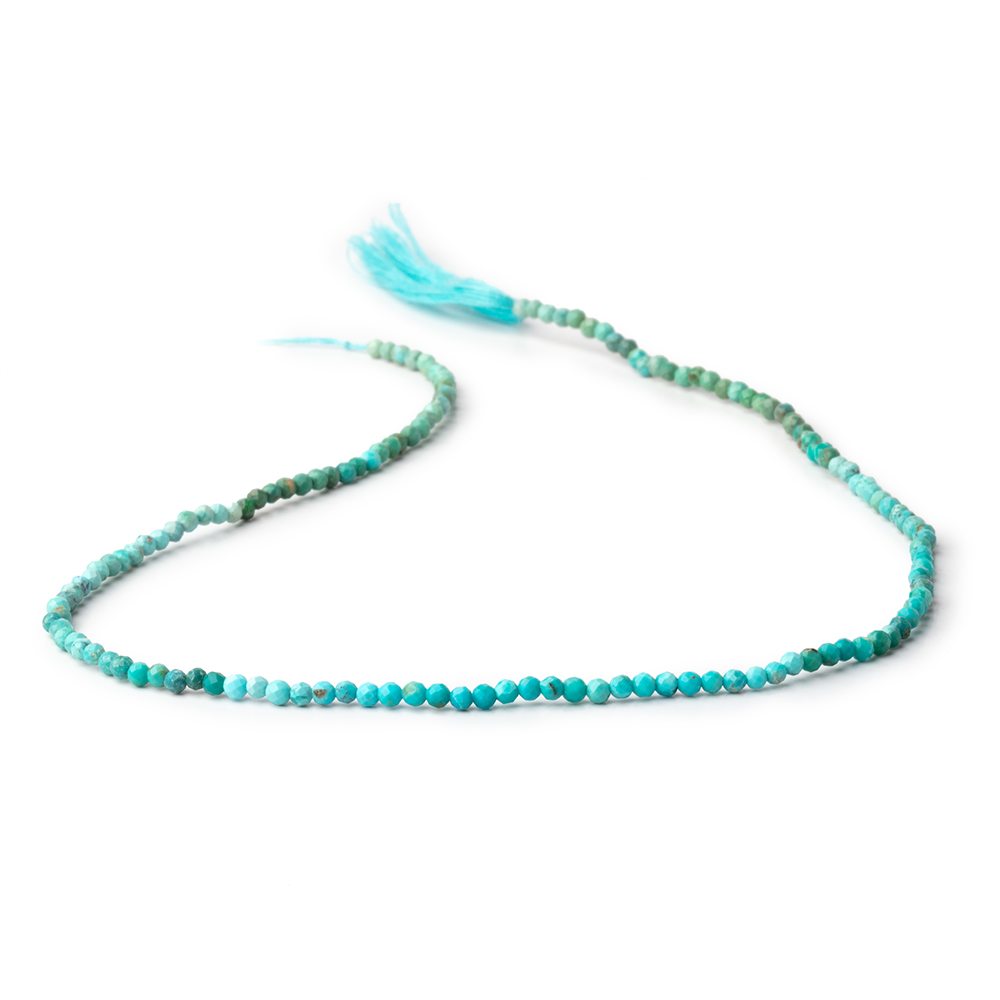2.4mm Multi Color Turquoise Micro Faceted Rounds 12.5 inch 144 Beads AA