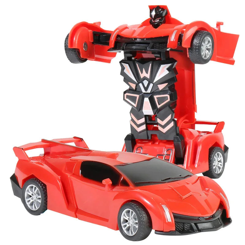 Transforming Vehicle Car Collision Impact Toys One Button Inertia Children Toys for Boys Bugatti Veyron Robot Kids Gift Baby
