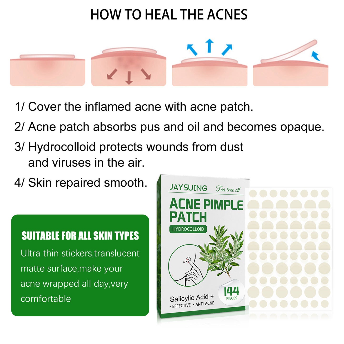 Waterproof Invisible Acne Patch Lighten Acne Acne Print Moisturizing Repair Clear Patch