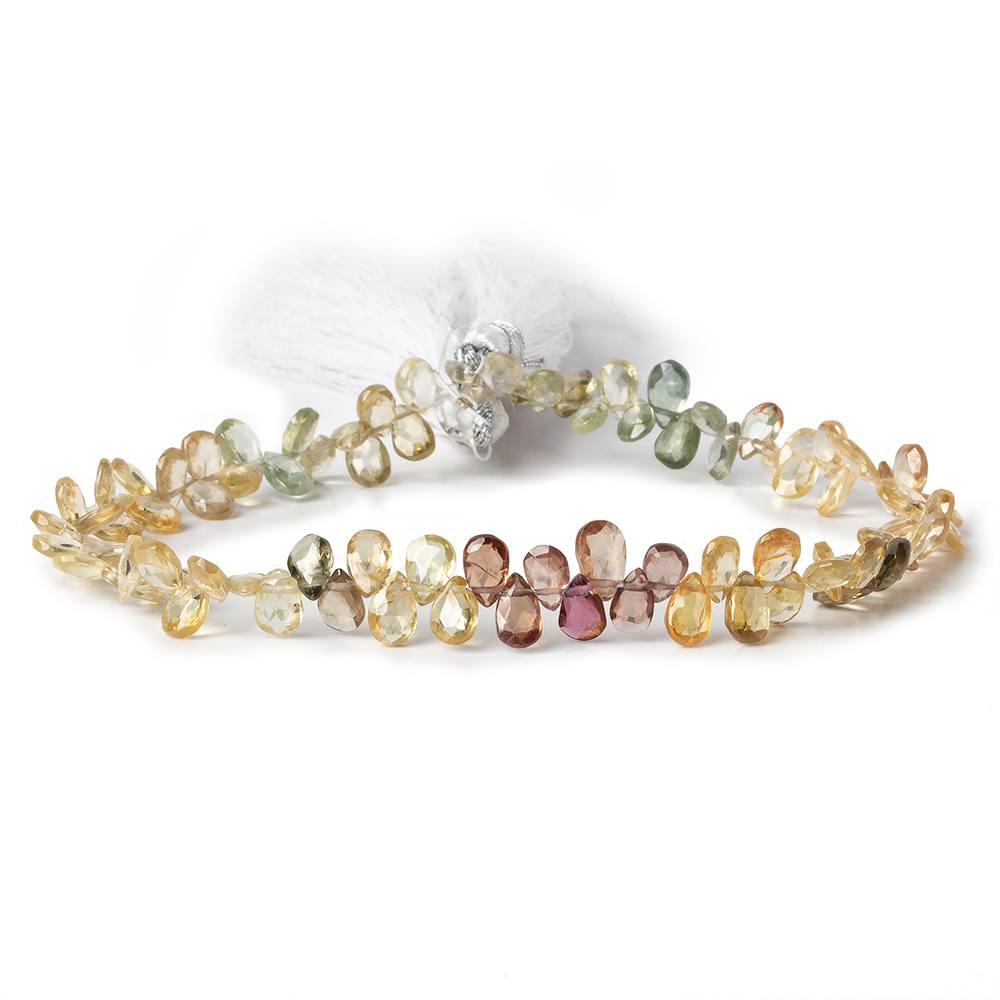 5x3-6x3mm Multi Color Zircon faceted pear briolettes 8 inch 85 beads AAA