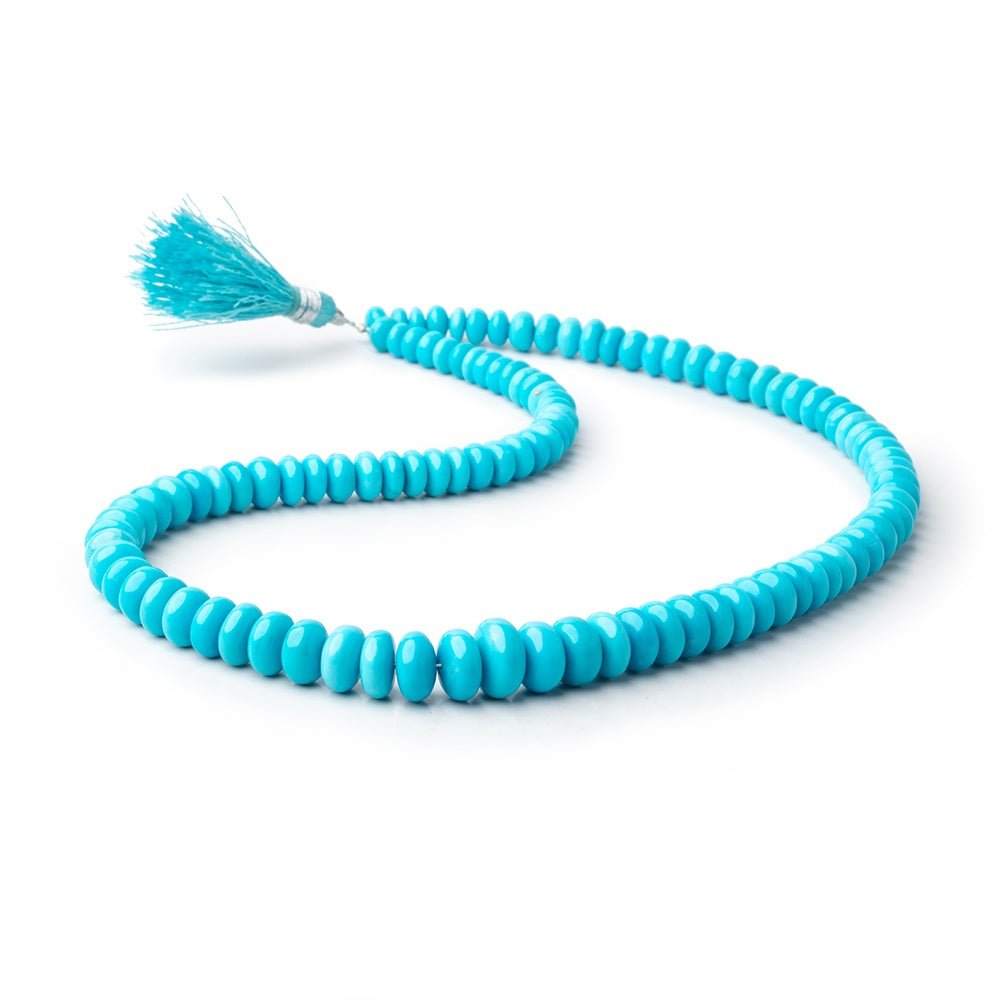 6.5-10.5mm Sleeping Beauty Turquoise Plain Rondelle Beads 16 inch 98 pieces AAA