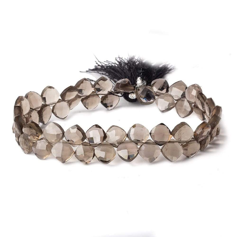 6.5x6.5mm Smoky Quartz faceted pillow beads 7.25 inch 50 pieces A