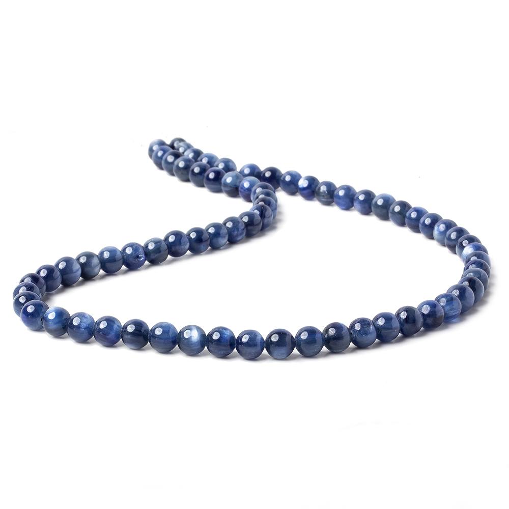 6mm Blue Kyanite Plain Rounds 16 inch 67 beads AA