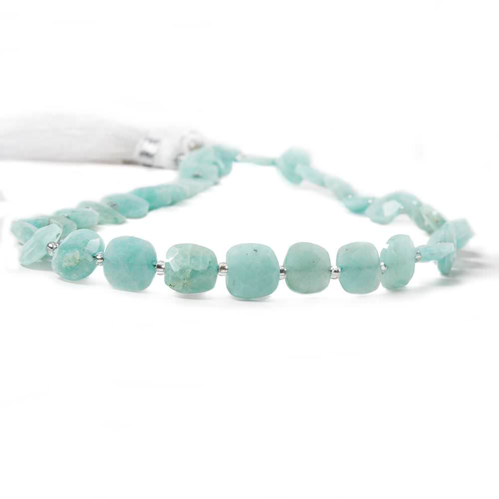 8.5-9mm Amazonite faceted pillow beads 14 inch 33 pieces