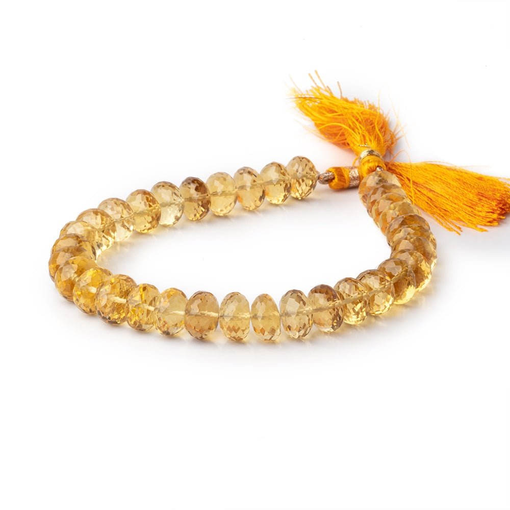 9mm Citrine Faceted Rondelle Beads 8 inch 33 pieces