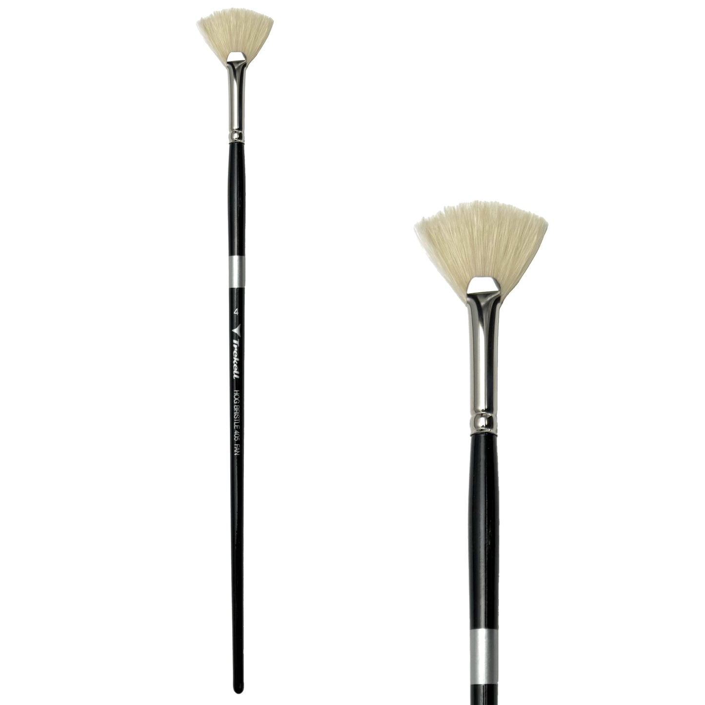 Trekell Hog Bristle Long Handle Artist Brush - Size #4 Fan