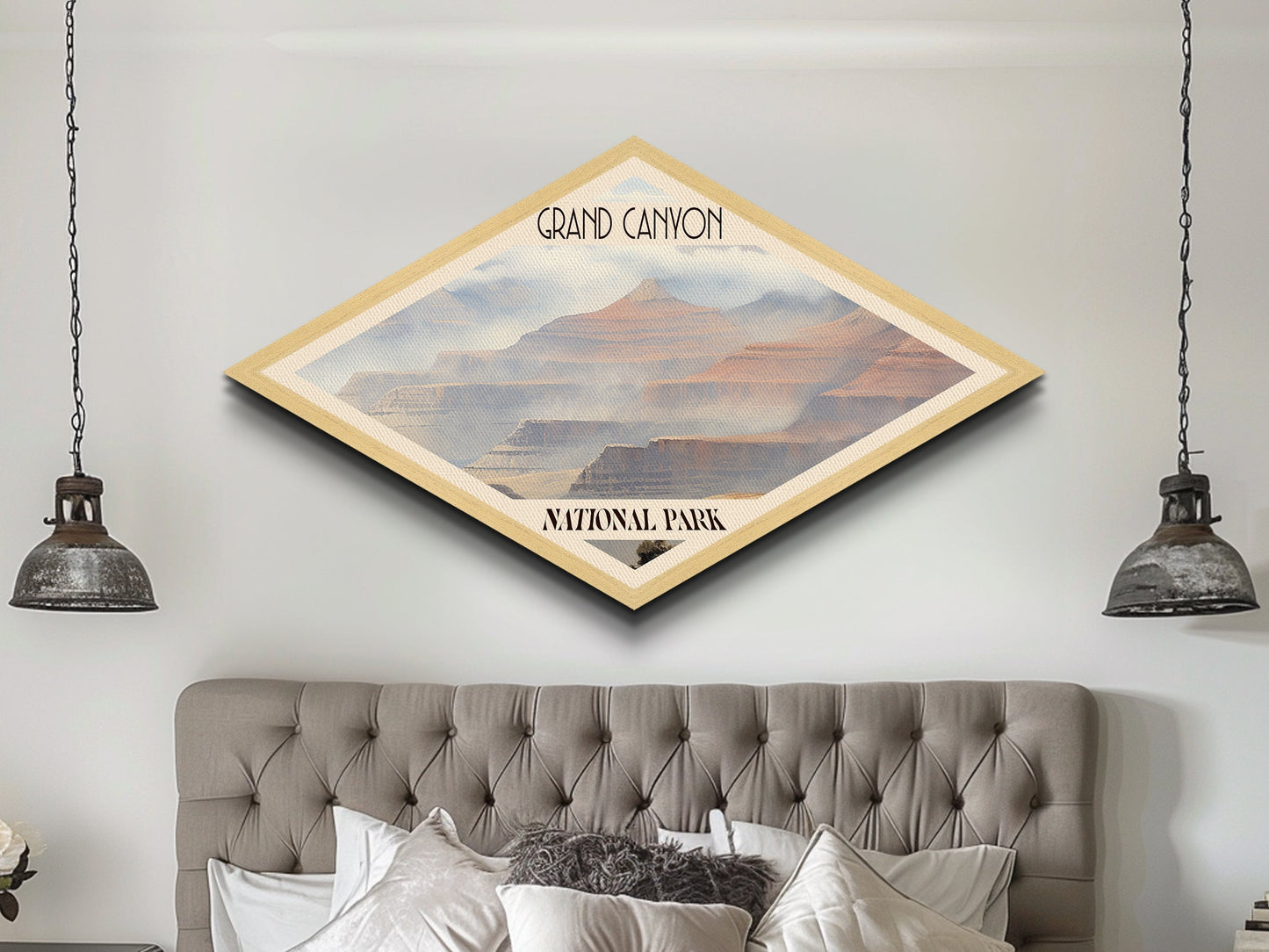 Grand Canyon National Park Travel Poster Canvas Texture Print, Travel Decor, Midcentury Modern Retro Decor Arizona Landscape