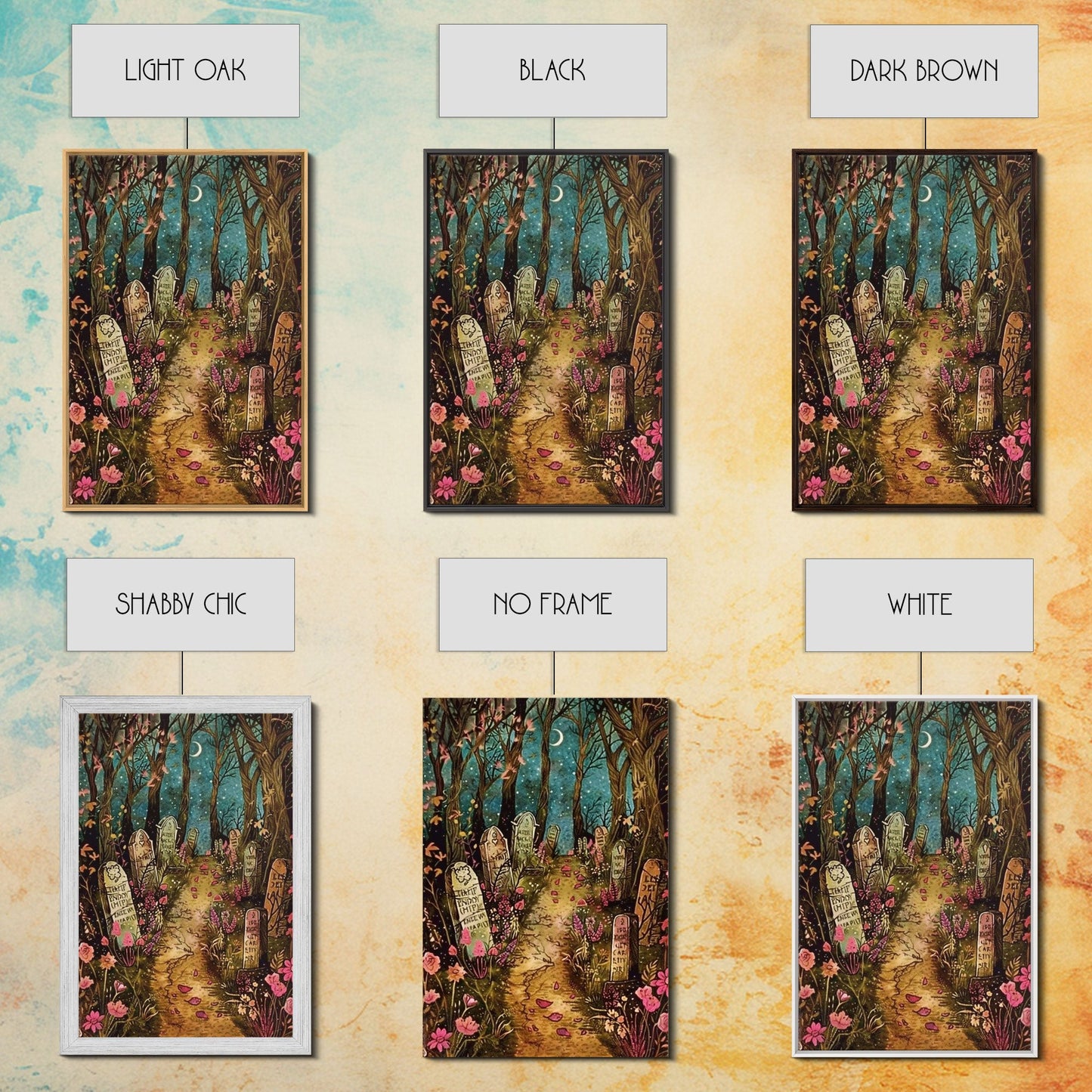 Haunted House in the Woods Framed Canvas Print, Spooky Wall Art, Halloween Haunted Mansion, Gothic Horror Decor, Framed Canvas Print