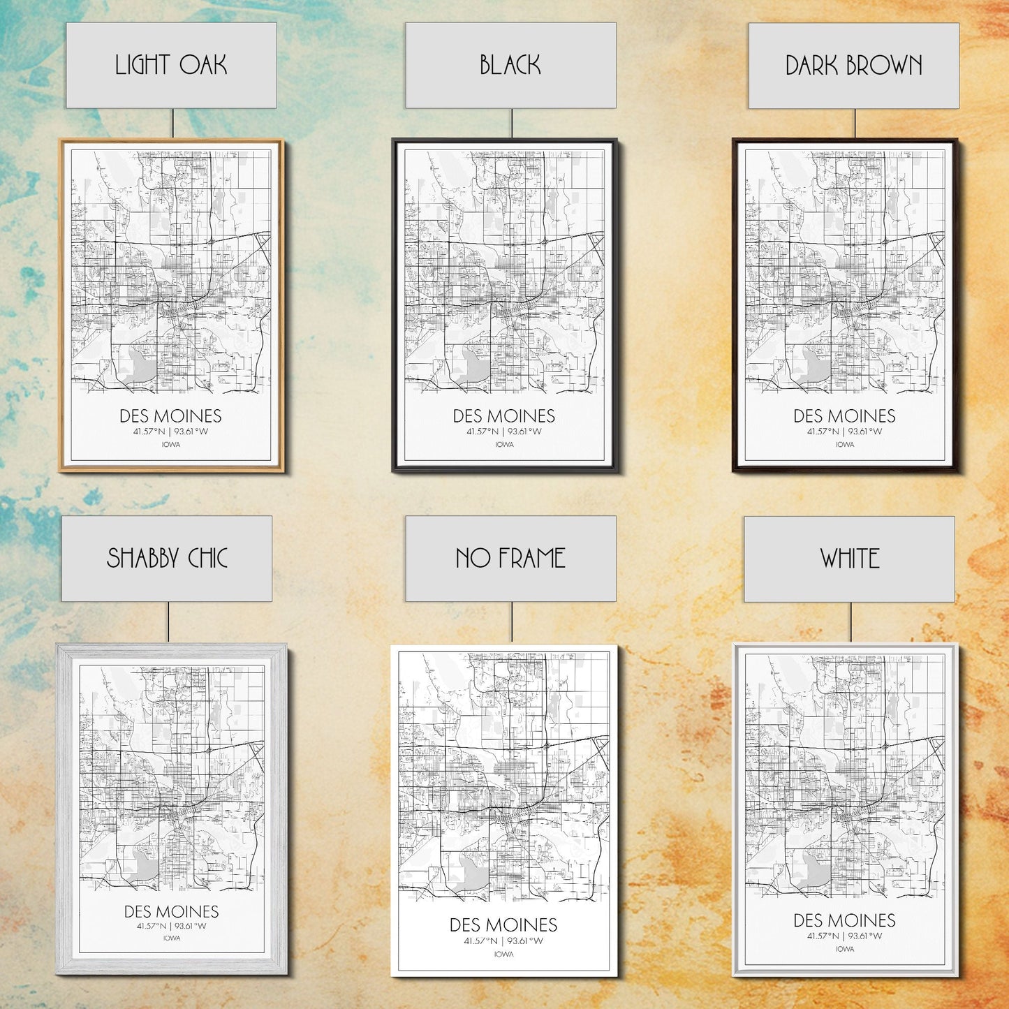 Des Moines Street Map, Iowa Map, City Map Art, Minimalist Art, Wall Art, Canvas Print, Girlfriend Gift, Travel Wall Art, Dorm Room Art