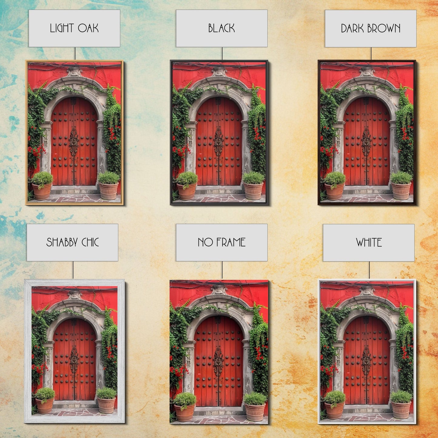 Change Hacienda Architecture Framed Canvas Print, Mexican Wall Art, Art of Mexico, Original Artwork, Wood Framed Ready To Hang