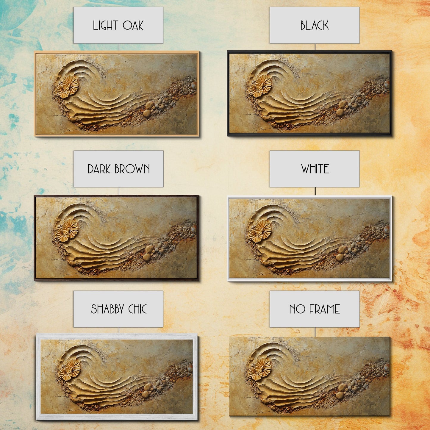 Textured Wave Art, Coastal Decor, Beach House Wall Art, Nautical Painting, Framed Canvas Print, Ocean Inspired Art, Rustic Wall Art