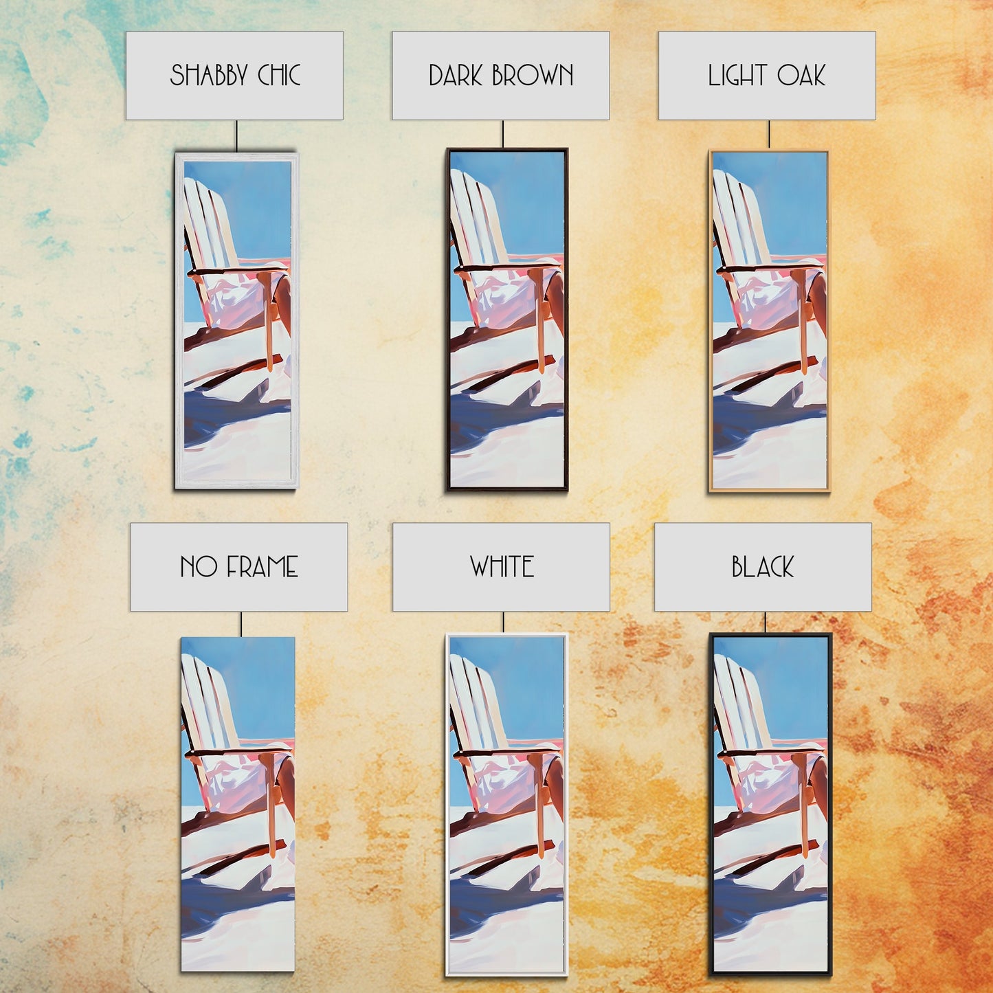 Beach Chair Relaxation, coastal art, summer vibes, minimalist beach painting, modern wall decor, living room art, framed canvas print