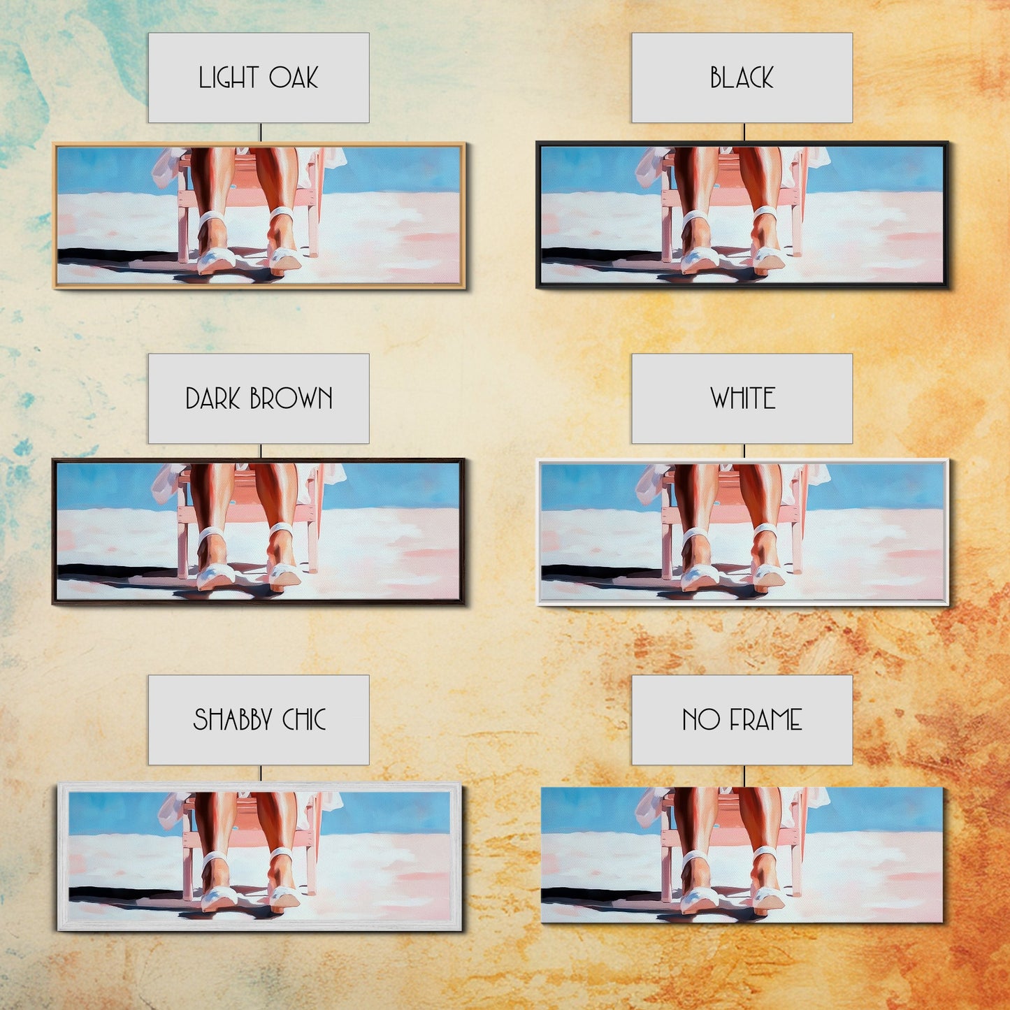 Woman Relaxing, Beach Chair Art, Coastal Summer Scene, Framed Canvas Print, Minimalist Boho Decor, Serene Seaside Home Artwork