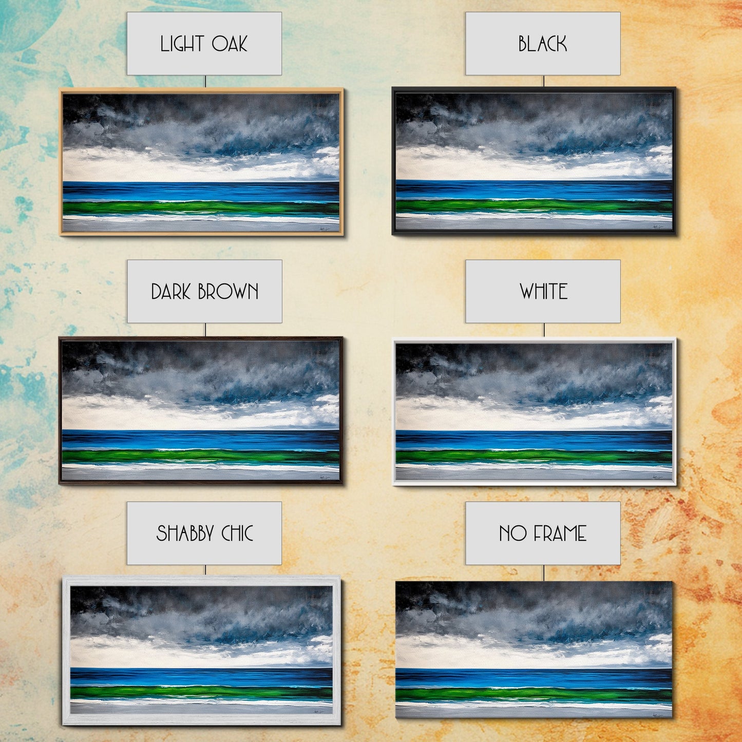 Ocean Horizon, Serene Seascape, Deep Blue, Coastal Wall Art, Minimalist Nature, Framed Canvas Print, Office Decor, Modern Beach Painting