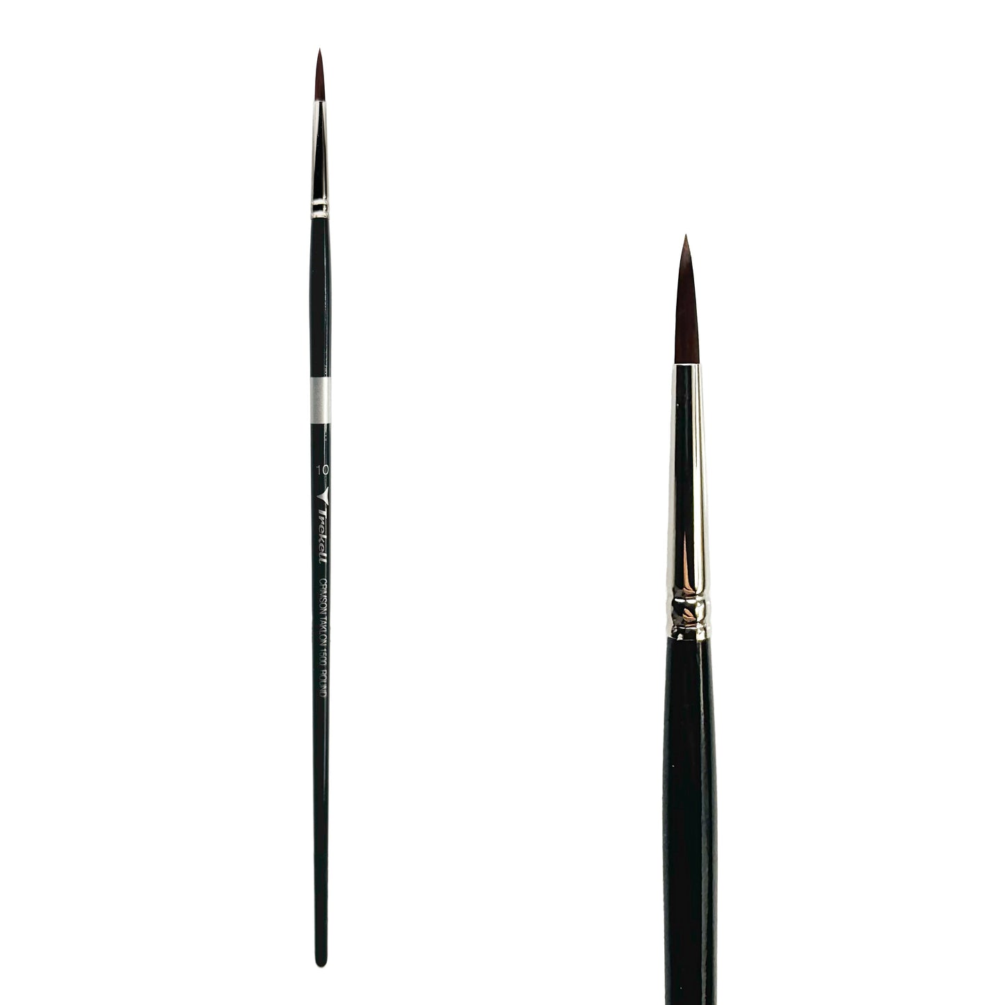 Trekell Crimson Taklon Long Handle Artist Brush - Size #10 Round