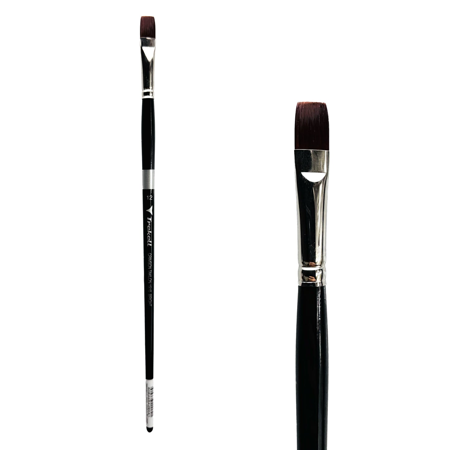 Trekell Crimson Taklon Long Handle Artist Brush - Size #12 Bright
