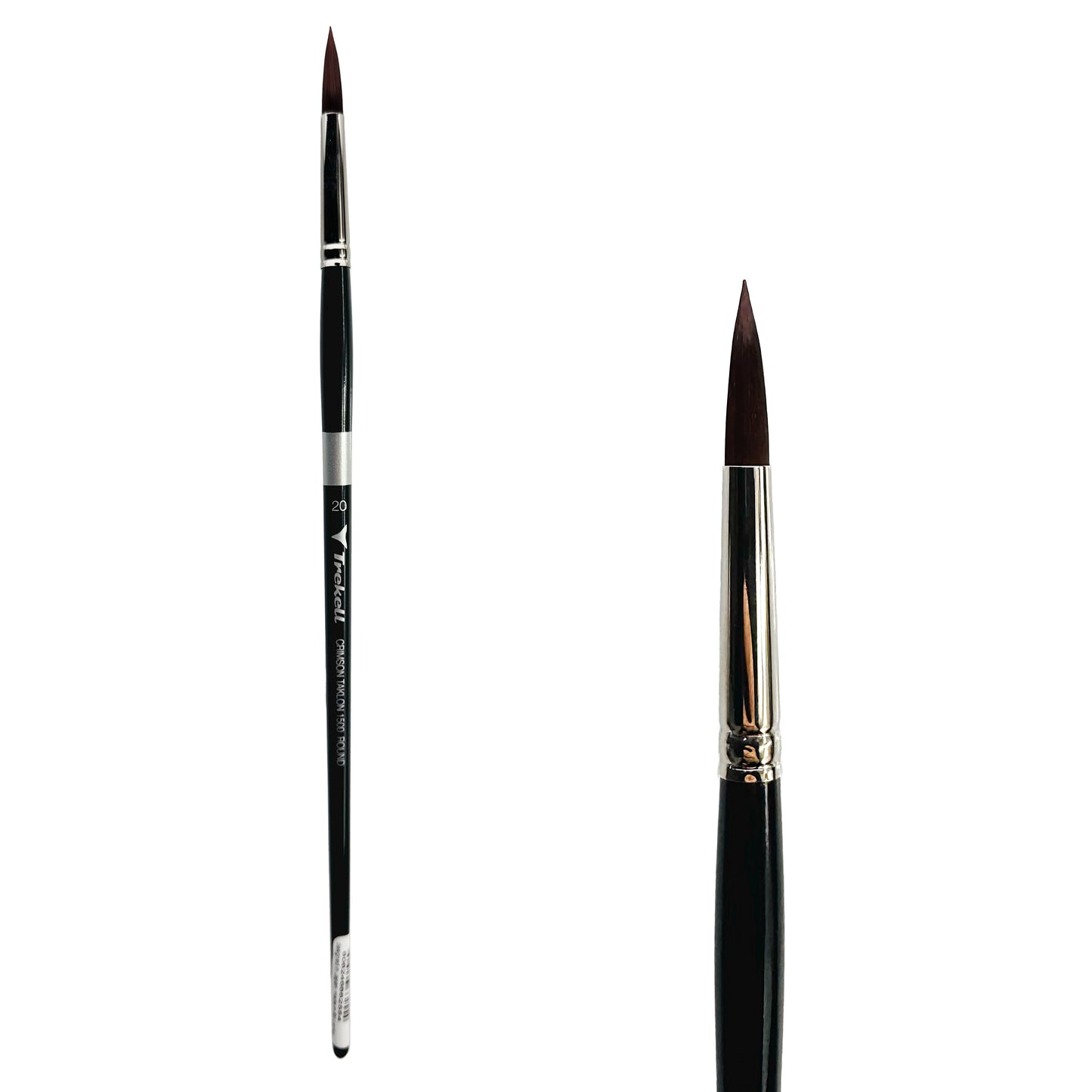 Trekell Crimson Taklon Long Handle Artist Brush- Size #20 Round